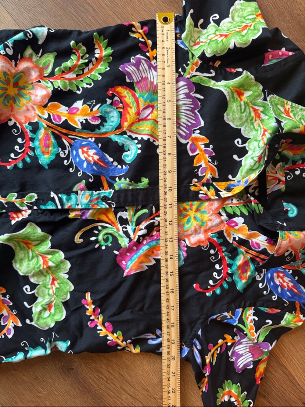Lauren Ralph Lauren Black Floral Paisley Button-Up Blouse - Picture 9 of 9